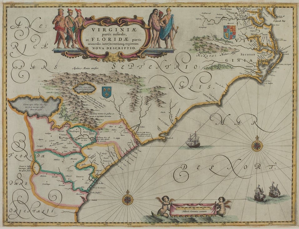 Map of colonial Virginia